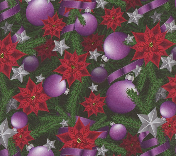 Christmas Poinsettias - Purple