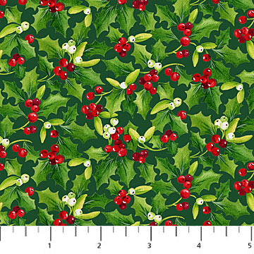 Jolly Old St. Nick - Green Multi Holly Toss