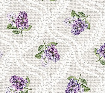 Lilac Garden - Pale Grey Lilac Grid