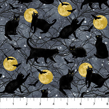 Hocus Pocus - Gray Multi Black Cats