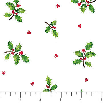 Cardinal Christmas - White Multi Holly Toss