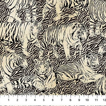 Jungle Queen - Cream Black Tiger Toile