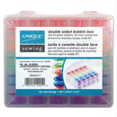 UNIQUE SEWING Double Sided 50pc Bobbin Box with 50 plastic bobbins included
