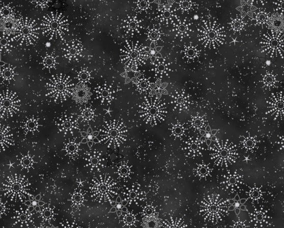 Frosty Snowflake - Black/Silver Dotted Stars