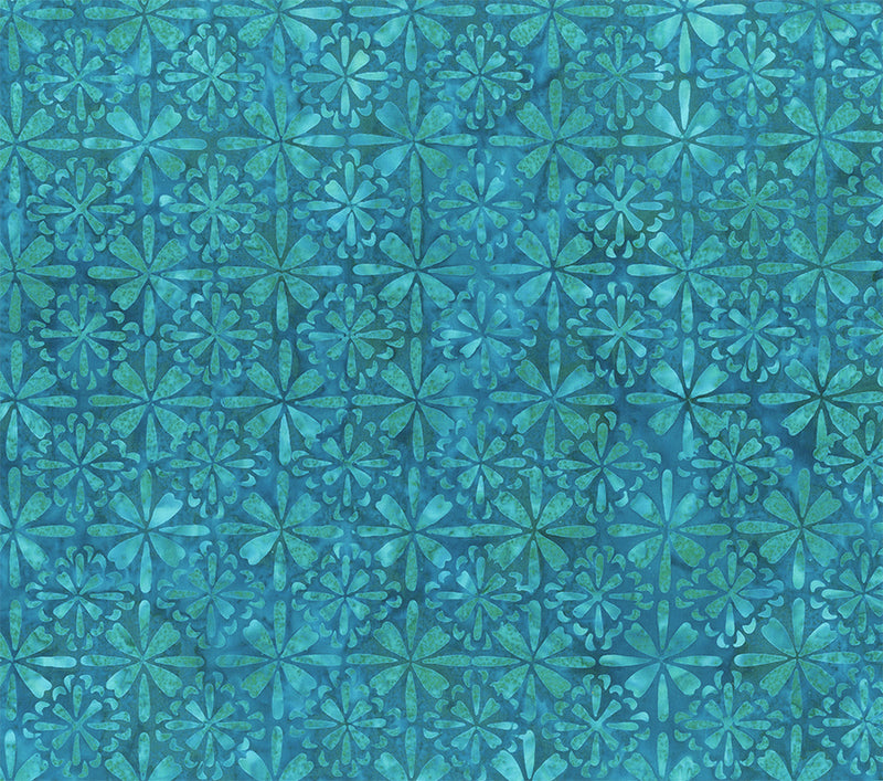 Tile Fusion - Cyan Tile Floral