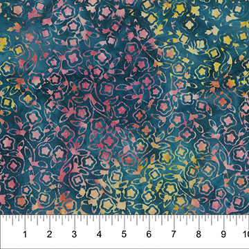 All Colorways - Teal Floral 108" Wide Backing