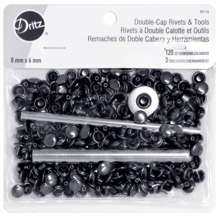 Dritz Double-Cap Rivets & Tools Black