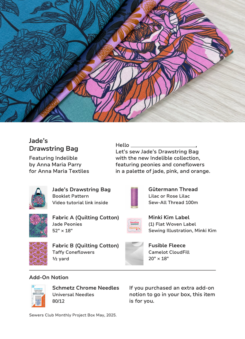 Jade's Drawstring Bag Kit
