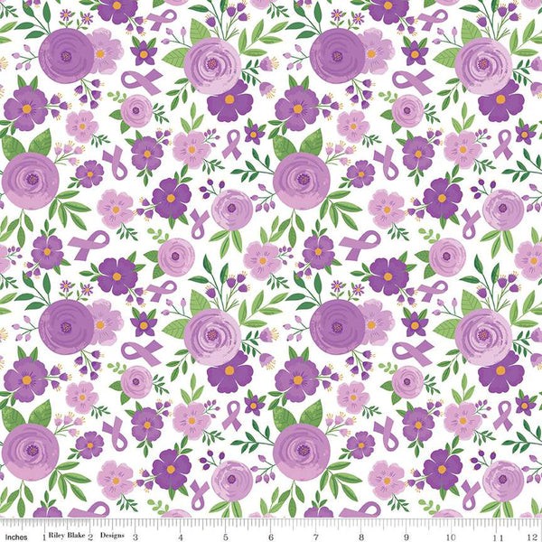 Strength In Lavender - Floral White