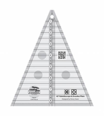 Creative Grids 45 Degree Half-Square Triangle 8-1/2in Quilt Ruler