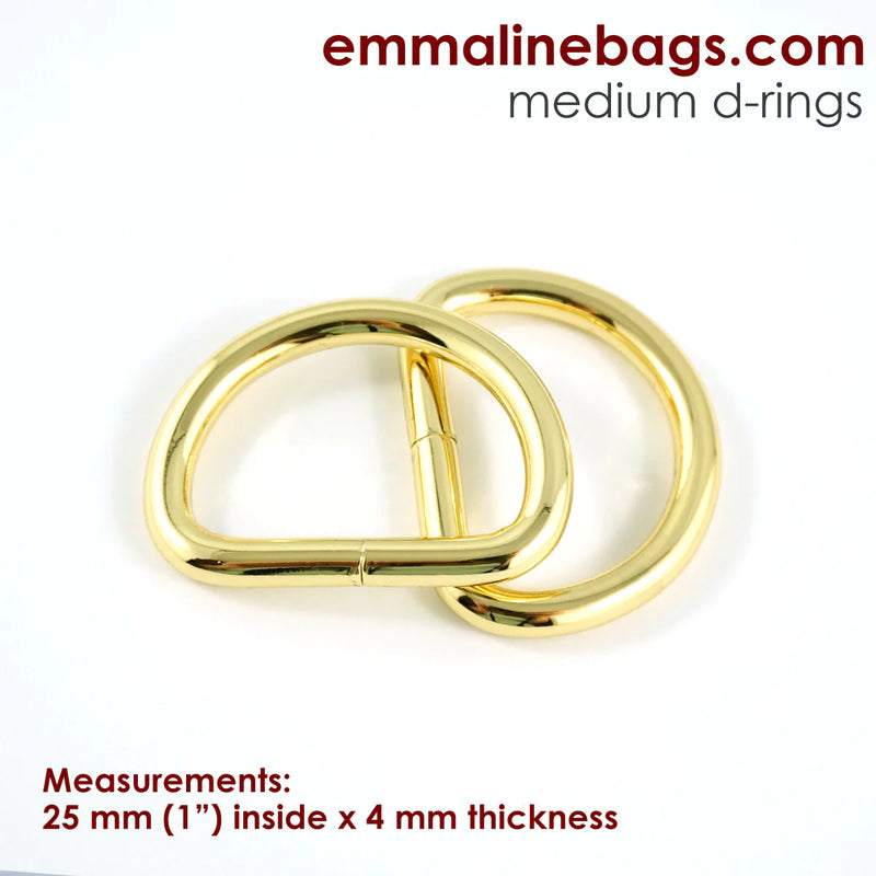 Emmaline D-Rings 1" Gold - Pack of 4