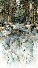 Lone Wolf - Teal Multi Scenic Boarder Panel