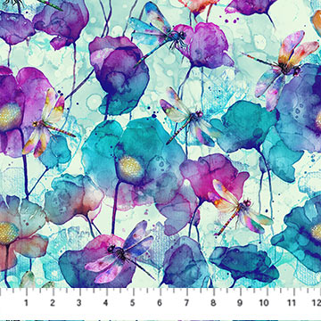 Dragonfly Dance - Seafoam Large Floral