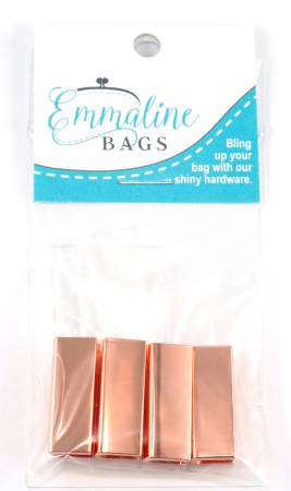Emmaline Strap End Caps - Rectangle 1" wide 4 Pack Rose Gold