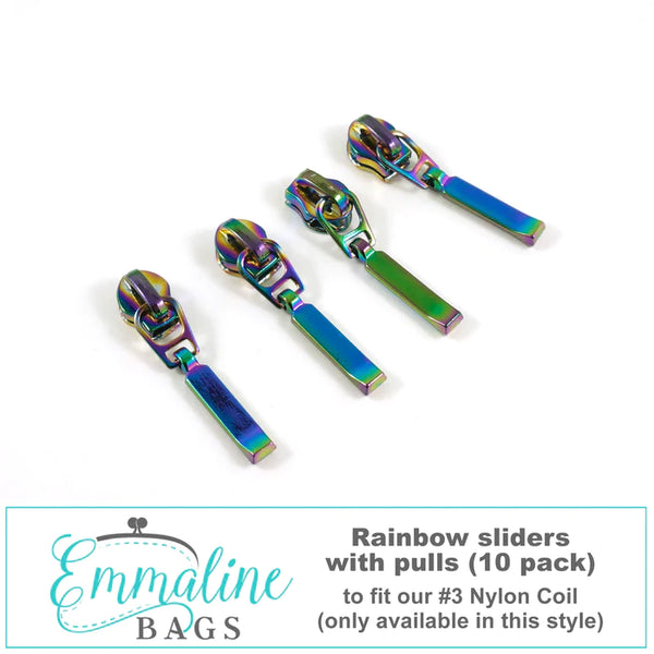 Emmaline #3 Rainbow Zipper Pulls 10 Pack