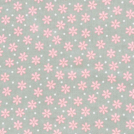 Cozy Cotton Flannel - Grey/Pink Flowers