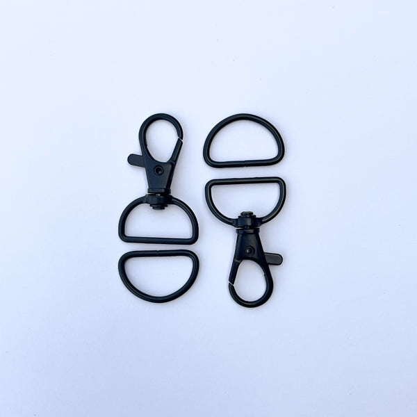 2 - 3/4 inch Swivel hook and D-Ring Black