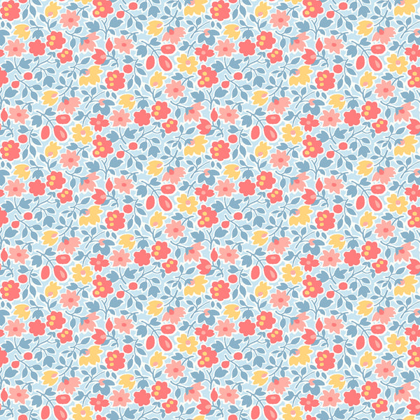 Franny's Flowers - Blue Multi Floral