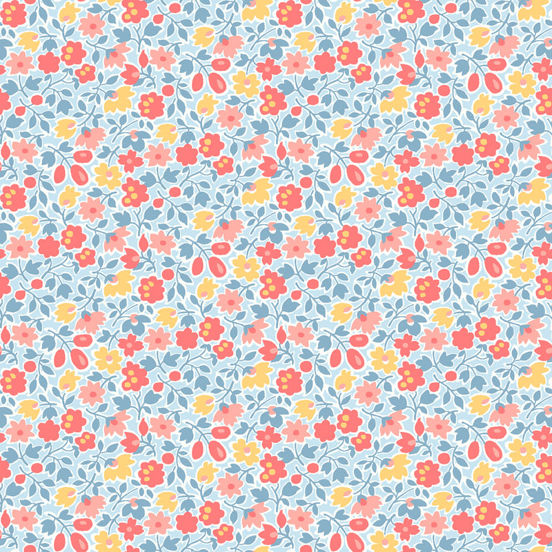 Franny's Flowers - Blue Multi Floral