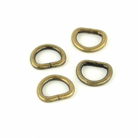 Sallie Tomato 1/2 Inch D-Rings - Set of 4 Antique