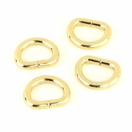 Sallie Tomato 1/2 Inch D-Rings - Set of 4 Gold