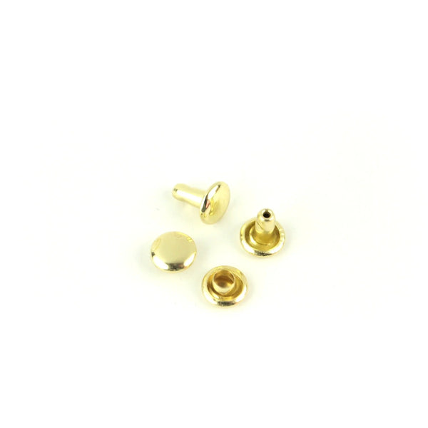 24 Small Rivets 6mm Gold
