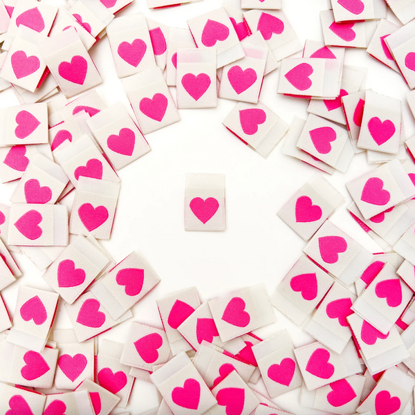 Sarah Hearts Labels - Pink Hearts