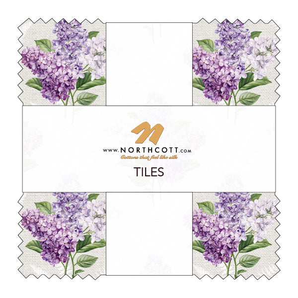 Lilac Garden Tiles - 42 pieces 10" Squares Layer Cake