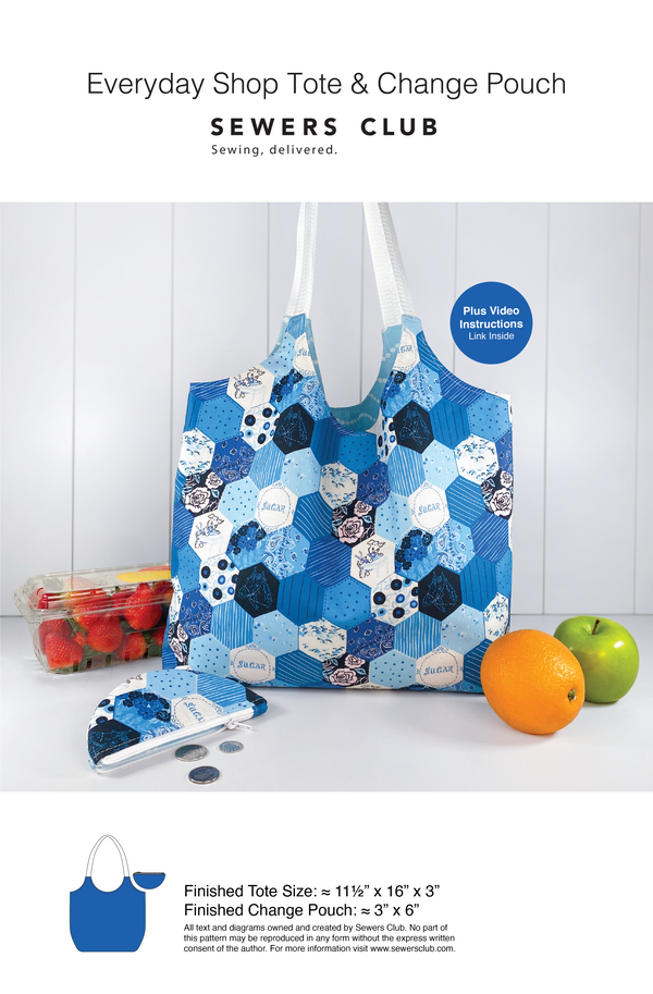 Everyday Shop Tote and Change Pouch Pattern