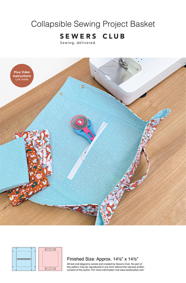 Collapsible Sewing Project Basket Pattern