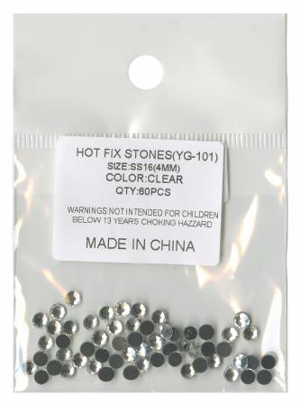 Hotfix Iron On Rhinestones Glass Crystals Crystal Clear Size 4mm ss16