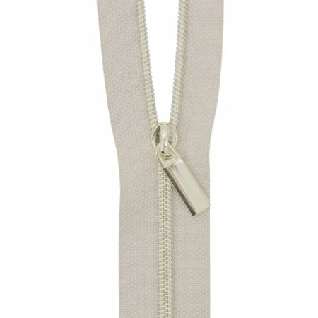 Beige #3 Nylon Gold Coil Zippers: 3 Yards with 9 Pulls