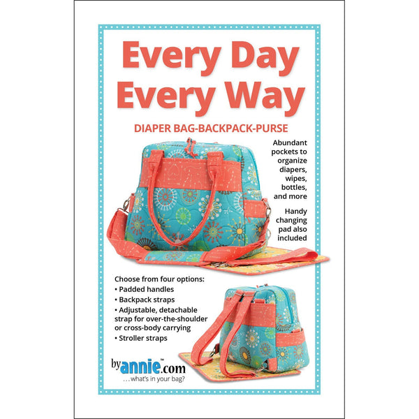 Every Day Every Way Diaper Bag-Backpack Purse Pattern