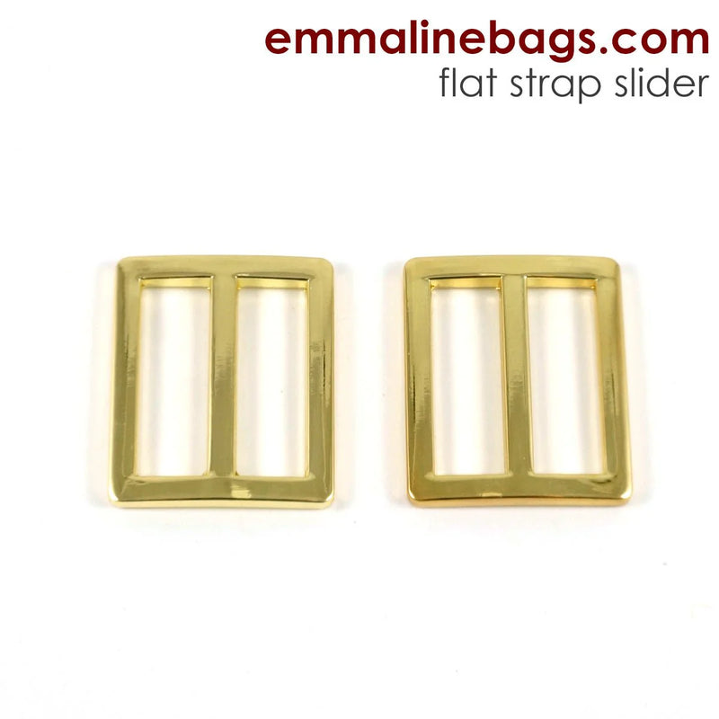 1" Gold Flat Strap Sliders - Package of 2