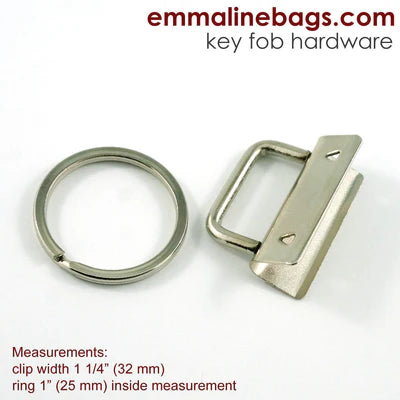 Emmaline Key Fob Hardware - Nickel 5 Pack