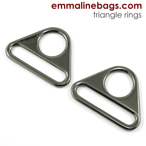 1½" Gunmetal Triangle Rings - Package of 2