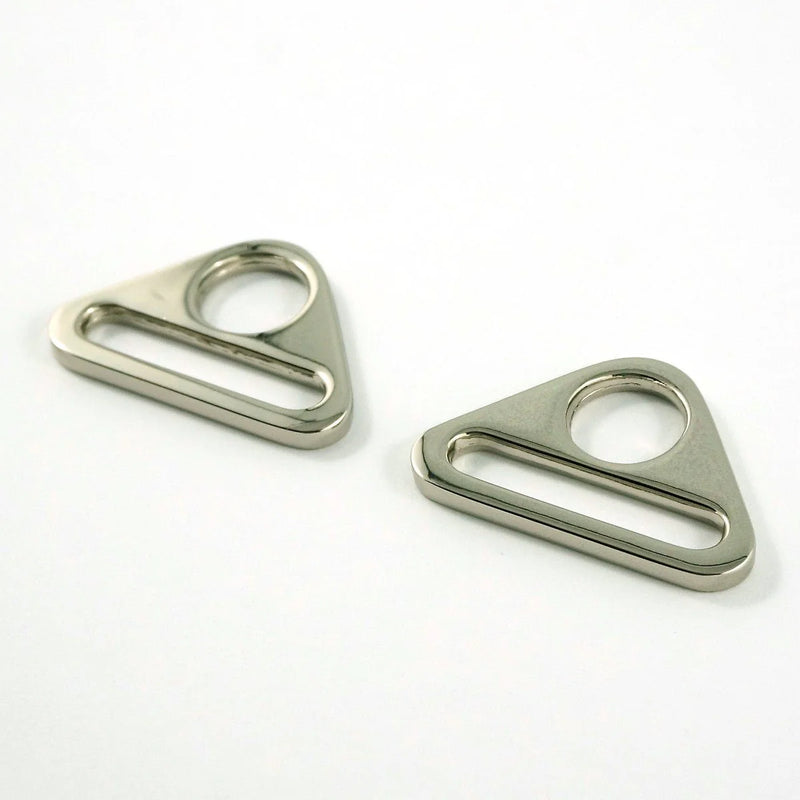 1" Nickel Triangle Rings - Package of 2