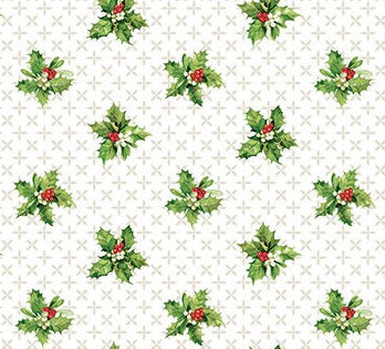 Merry Christmas - White Multi Holly