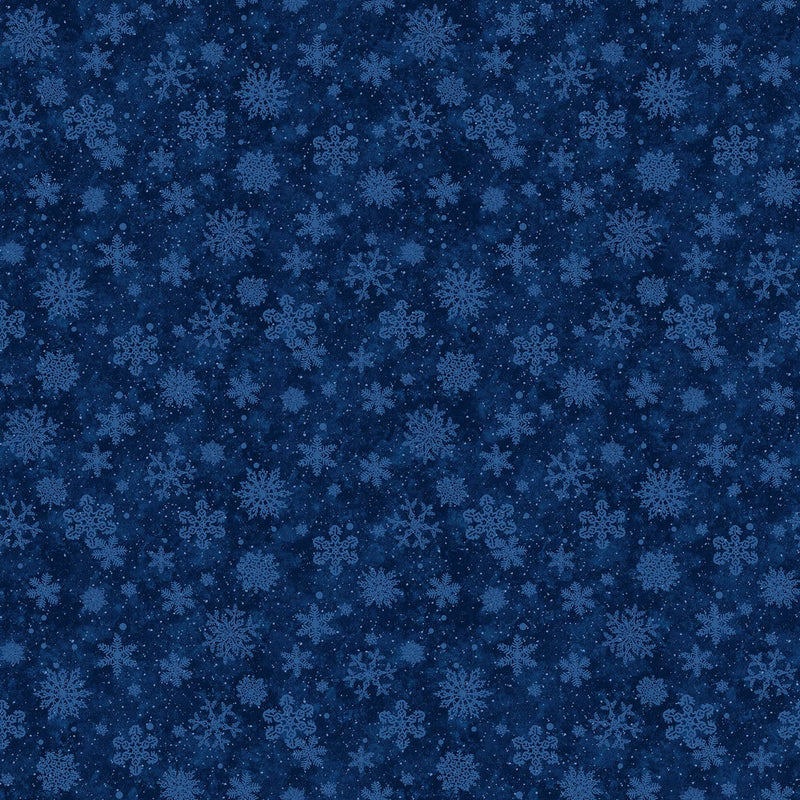 Father Christmas - Navy Snowflakes