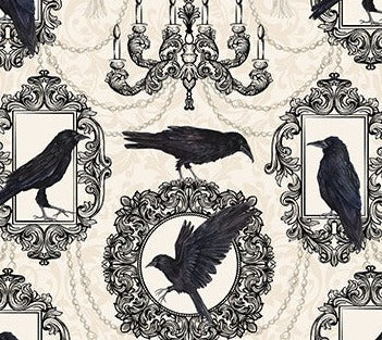 Candelabra - Cream Black Frame Crows