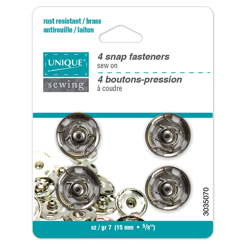 UNIQUE SEWING 4 Snap Fasteners - size 15mm (5/8)