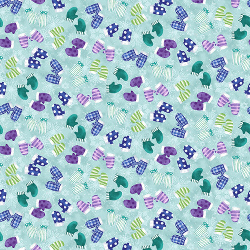 Flurry Friends - Aqua Mittens