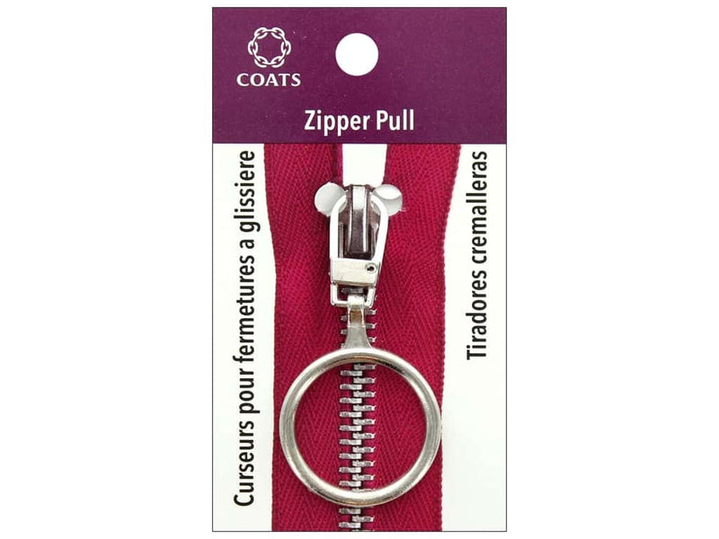 Coats Zipper Pull - Pull Ring Sliver