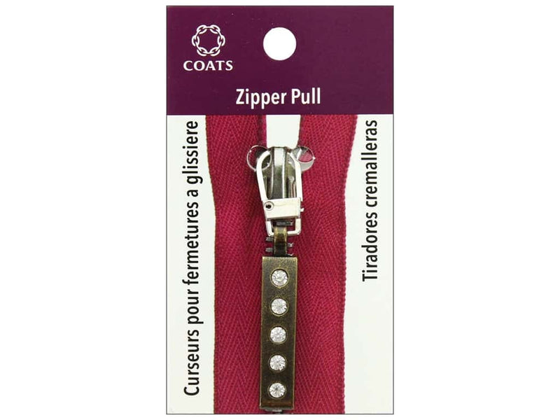 Coats Zipper Pull - Diamond Bar Antique