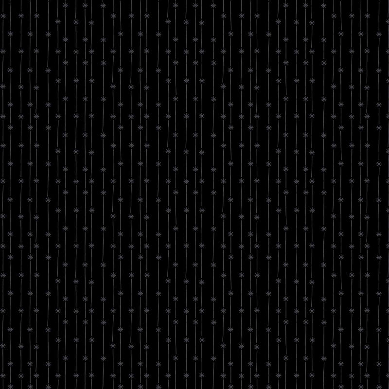 Celestial - Rayon Star Stripes Black