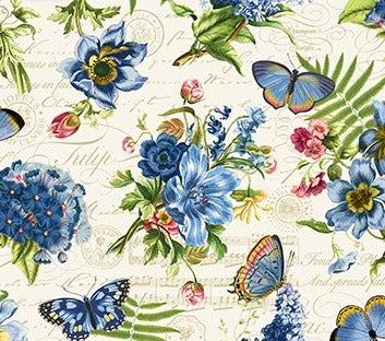 Something Blue - Cream Multi Large Floral