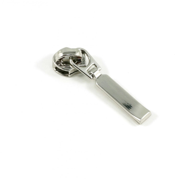 #3 Emmaline Rectangular Zipper Slide 10pk Silver
