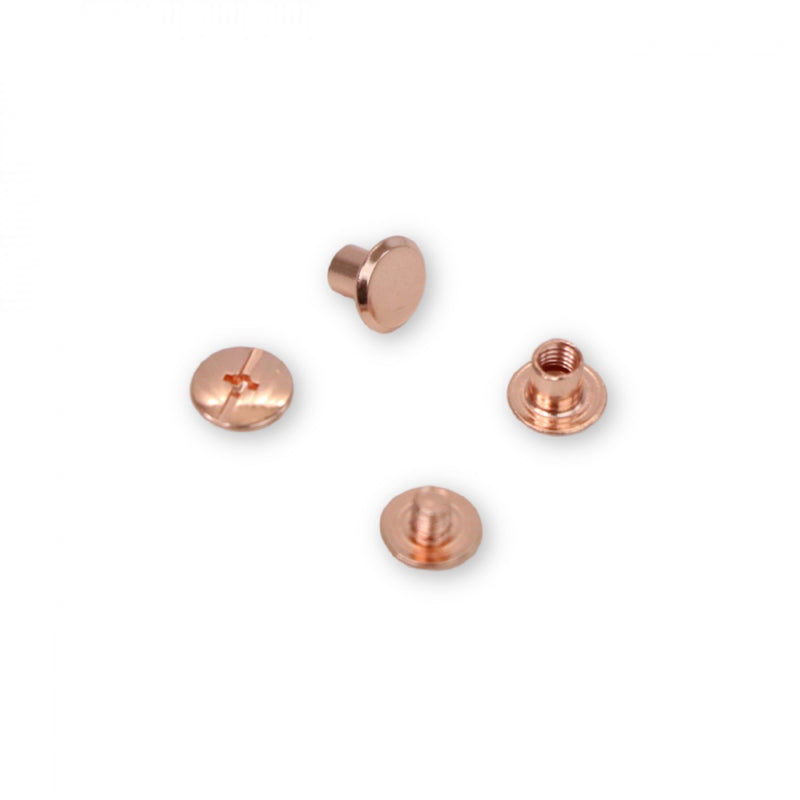 12 Small Chicago Screws 6mm Rose Gold