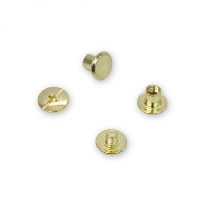 12 Small Chicago Screws 6mm Gold