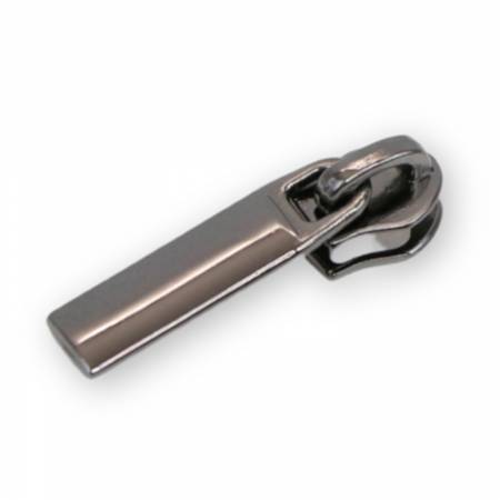 Four Rectangle Zipper Gunmetal- Size 3